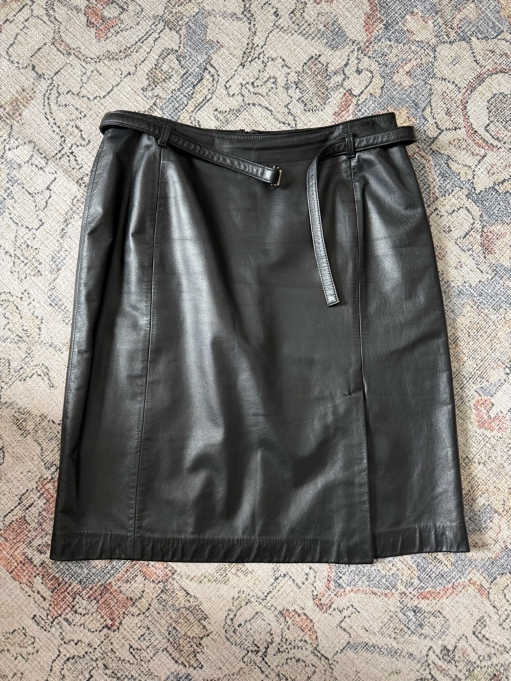 Black 100% Leather Pencil Skirt size 10